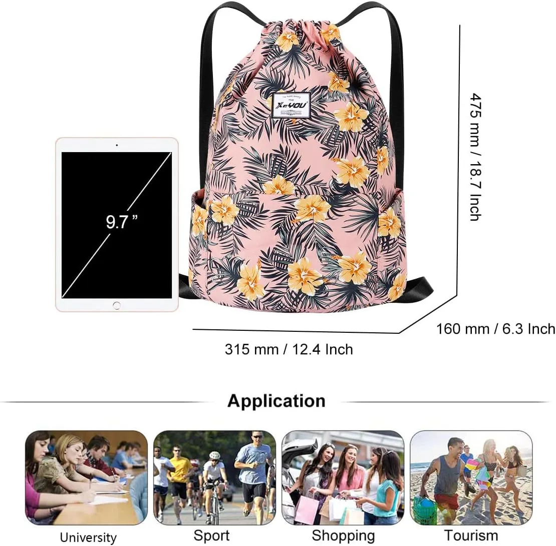 XEYOU Drawstring Sports Backpack Lightweight Gym Yoga Sackpack Shoulder Rucksack Casual Outdoor Daypack for Women and Men