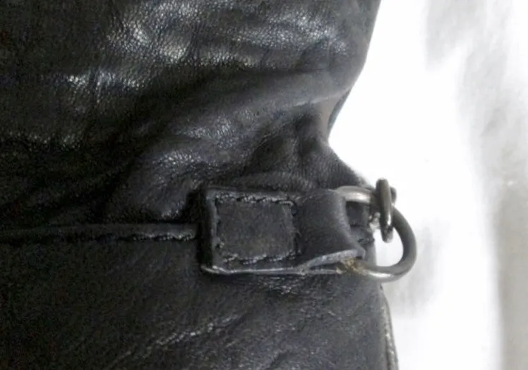 ZADIG VOLTAIRE Leather Shoulder Flap Bag Man Purse Crossbody BLACK SKULL Industrial